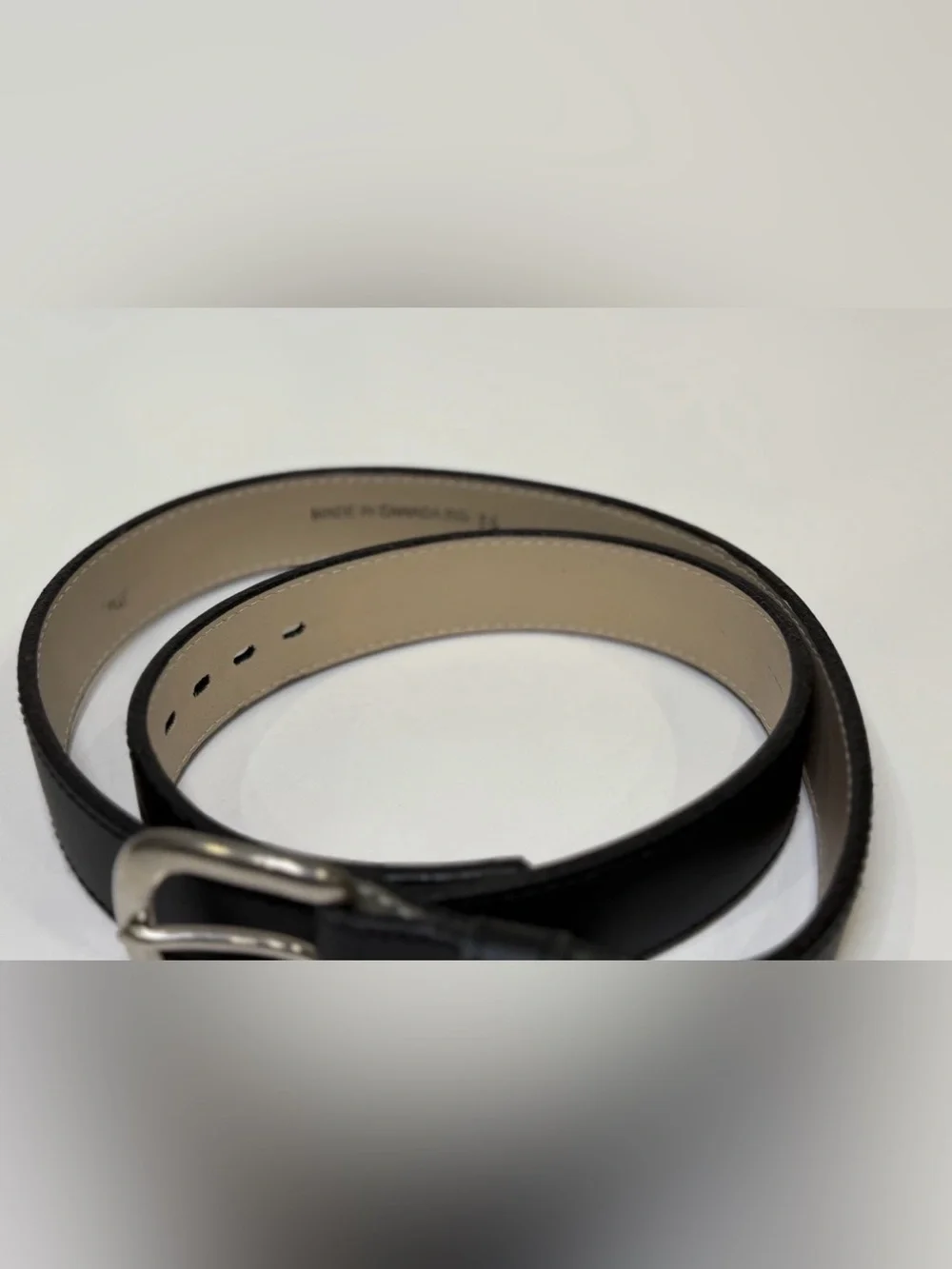 Men's Black Dress Belt Size 36 Silver Buckle Adjustable Classic Style